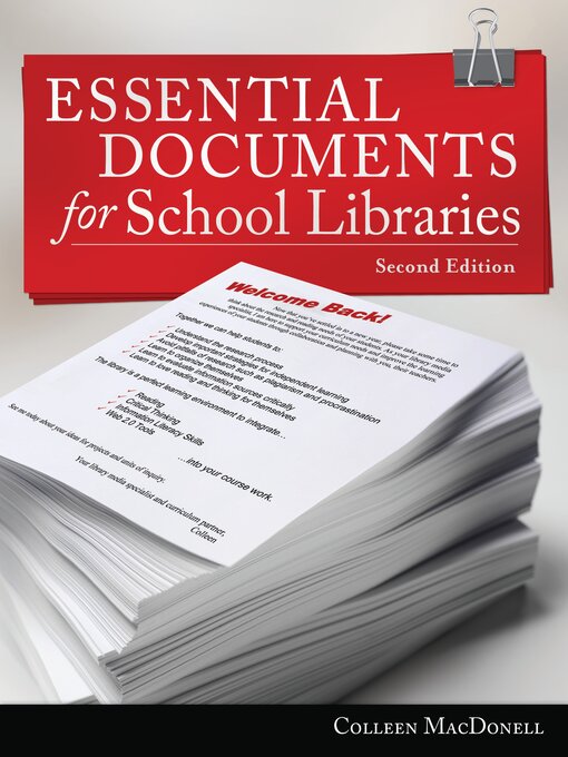 Title details for Essential Documents for School Libraries by Colleen MacDonell - Available